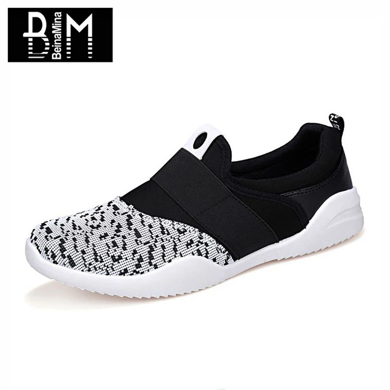 BEINAMINA Men Simple Casual Shoes Slip On Flats Lightweight Breathable Daily Leisure Footwear Size 39-44 | Обувь