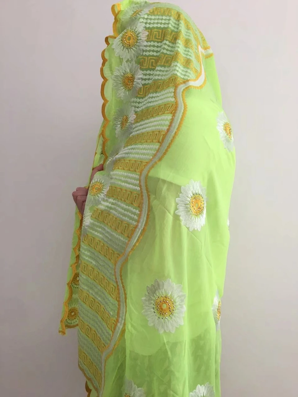 Горячая продажа мягкий шифон Материал африканский платок мусульманские шарфы в 5