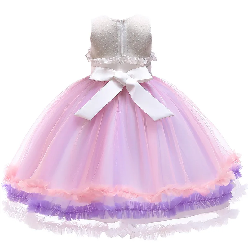 2019 Baby Girls Tutu Dress Rainbow Princess Flower Girl Teenager Birthday Party Wedding For Kids Unicorn Children Vestidos | Детская