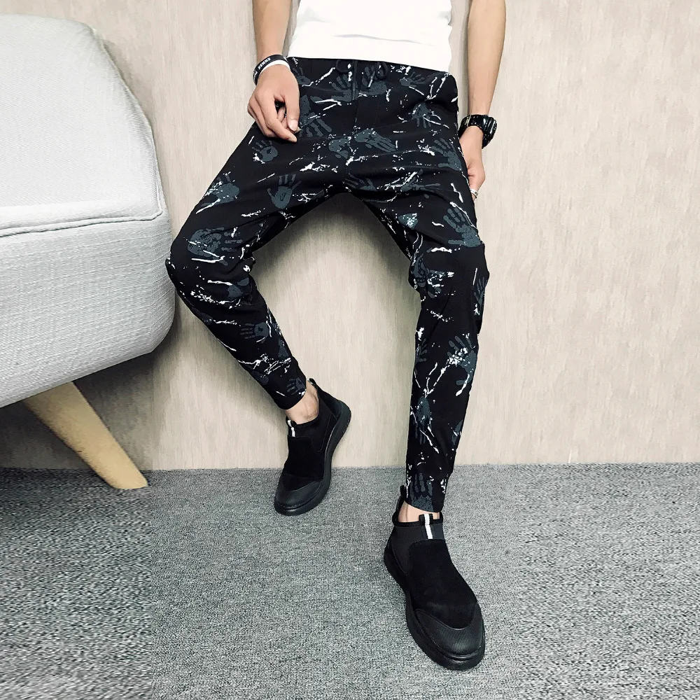 Модные Дизайнерские мужские штаны летние брендовые облегающие повседневные с