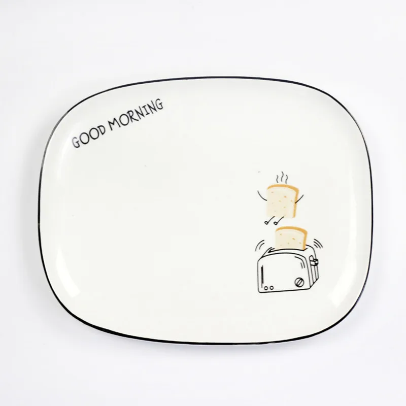 Прямоугольные керамические блюда для тортов в Европейском стиле десертная