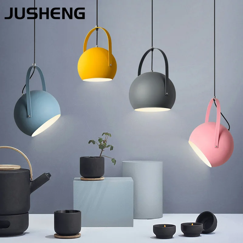 JUSHENG современный светодио дный подвесные светильники Красочные столовая