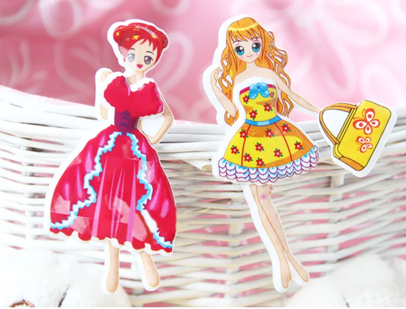 Милые DIY детские наклейки s милая девушка 3D мультфильм стикер s Kawaii игрушки одеваются девушка одежда для переодевания детский креативный подарок