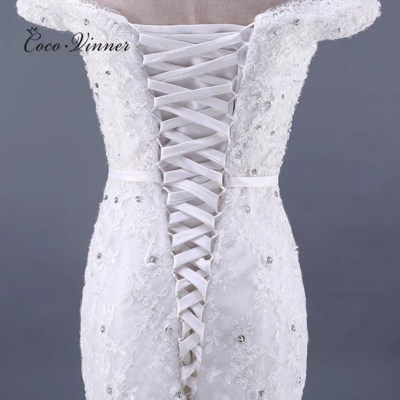 Бисероплетение Кружева Русалка Свадебные платья Vestido De Noiva без рукавов Кристалл корт поезд Плюс Размер белое свадебное платье WX0081
