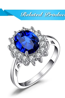 Jewelrypalace Принцесса Диана 3.2 CT создано синий сапфир кольцо стерлингового серебра 925 Обручальные кольца для Для женщин бренд Красивые ювелирные изделия
