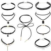 crley choker necklace black lace velvet party jewelry neck accessories set stretch velvet classic gothic tattoo lace choker
