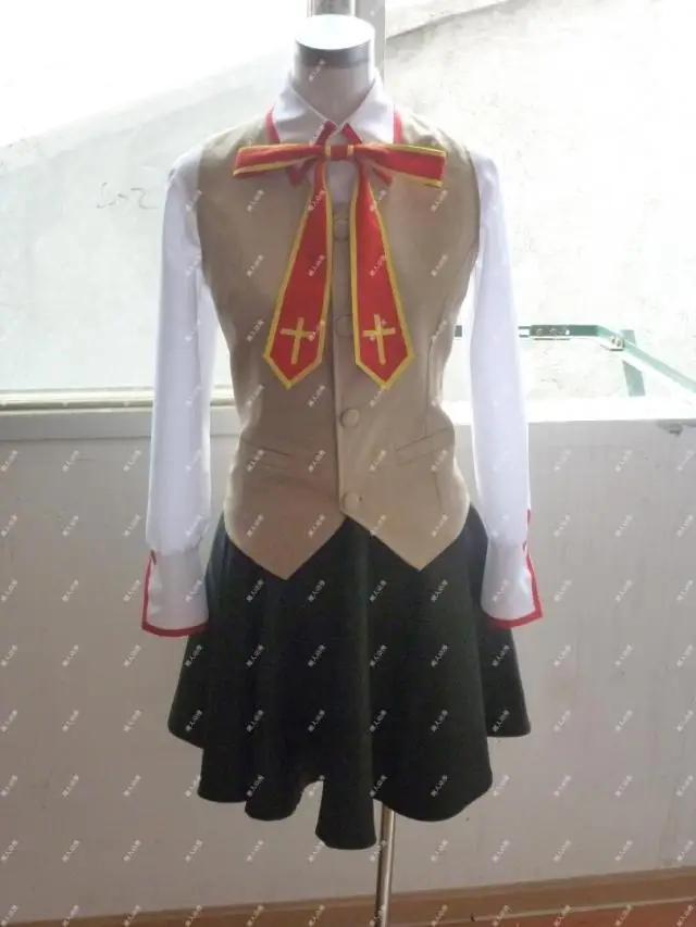 Новое поступление костюм для косплея Tohsaka стиль Fate/stay night с бесплатной