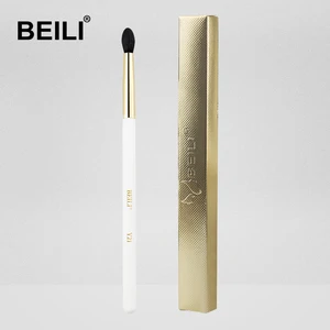 BEILI Роскошная Кисть для макияжа Y21 XGF из козьей шерсти, дымчатые тени для растушевки, жемчужно-белая ручка, золотой ободок Новинка