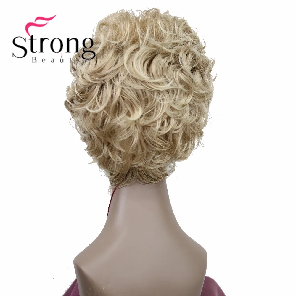 StrongBeauty короткий парик из натуральных волн медный красный полный синтетический парик цвета на выбор