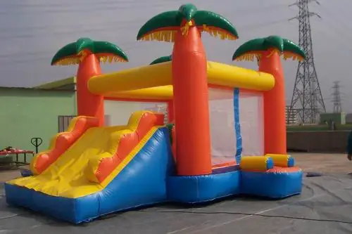 

funny inflatable combo slide jungle themed combo