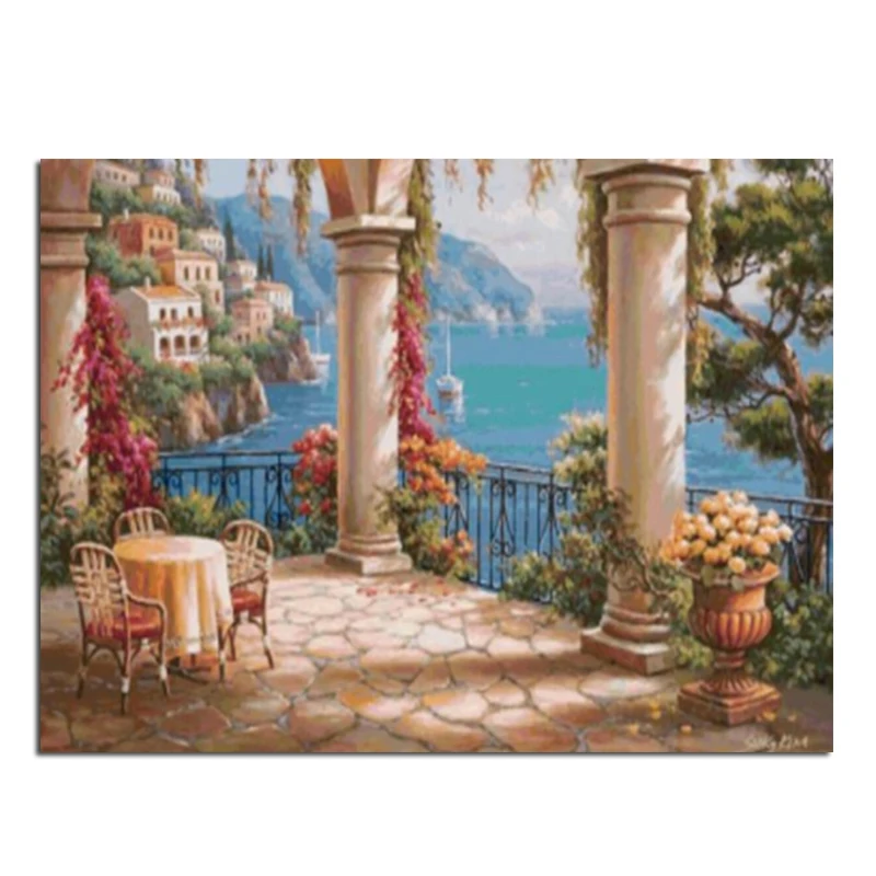 

Sea Scenery 80x60cm New 100% Full Area Highlight Diamond Needlework Diy Diamond Painting Kit 3D Diamond Cross Stitch Embroidery