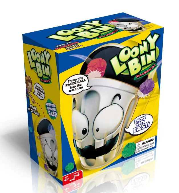 Loony Bin игра мусорное ведро игроков бросать бумажные шары в движущийся мусор