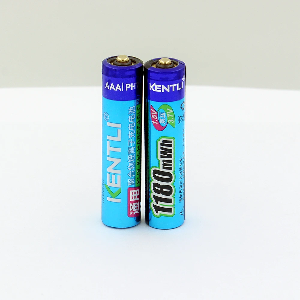 

2pcs/lot 1.5V 1180mWh Lithium ion polymer AAA Rechargeble Battery