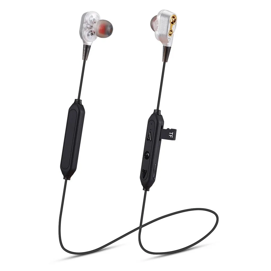 Новые беспроводные Bluetooth HIFI наушники с тяжелыми басами, двойной Динамический драйвер, TF карта, наушники для спорта, бега, беспроводные bluetooth
