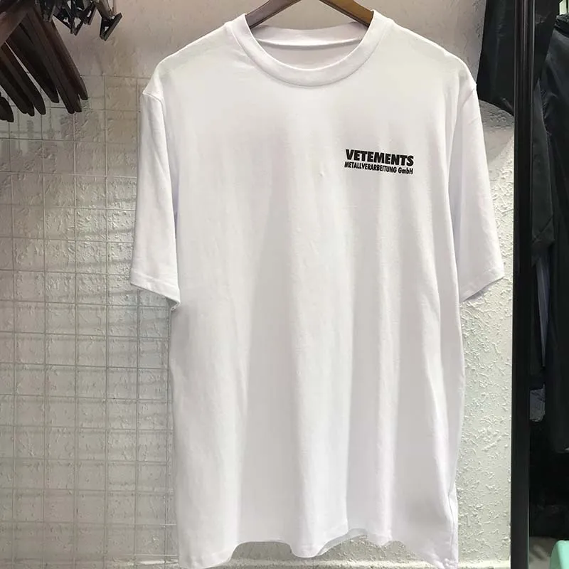 19SS AW новая футболка для вещей с черным принтом шрифтов мужчин и женщин хлопковые