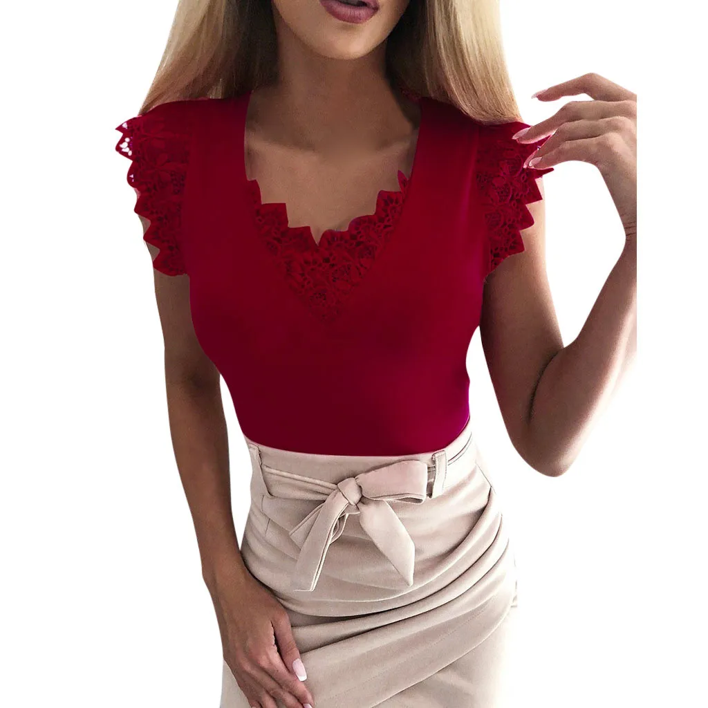 2019 летний современный женский сексуальный Повседневный кружевной топ без