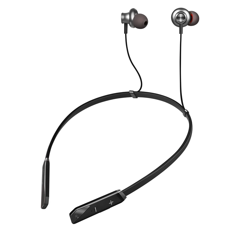 Black NAIKU, новинка, Bluetooth наушники, шейные, беспроводные наушники, стерео, спорт, Bluetooth гарнитура с микрофоном, громкой связи, для iPhone, Xiaomi - Цвет: Black