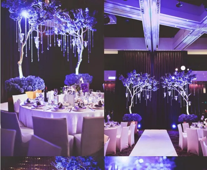 

20pcs 110mm Length Octagonal Crystals Beads Heart Pendant Chain Garland For Wedding Christmas Holiday Venue Decoration