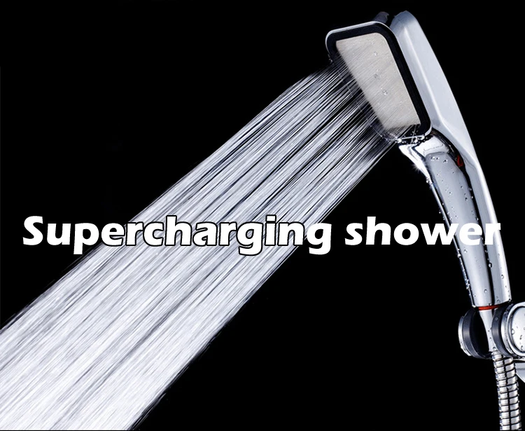 JOOE Shower Head Water Saving high Pressurized ABS With Chrome Handheld Shower 300 hole Bathroom Water Booster Showerhead