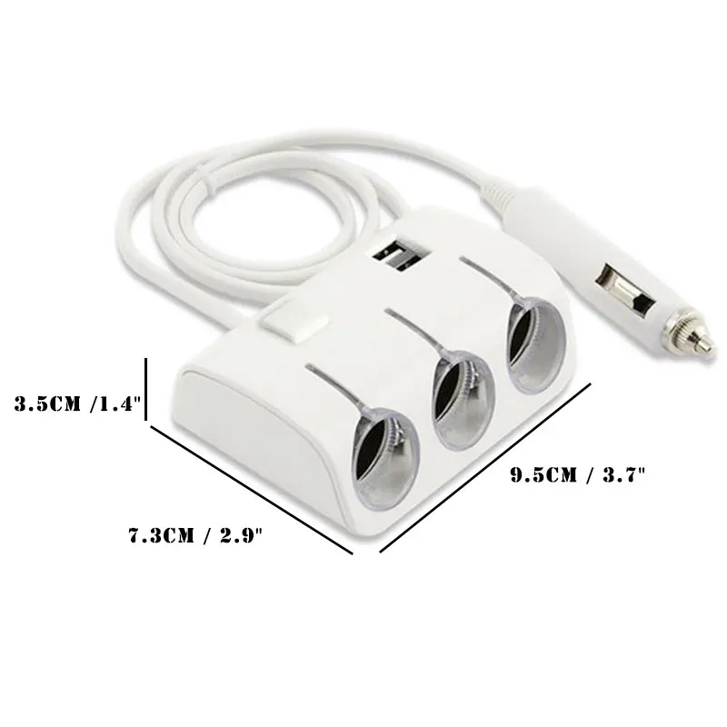 Автомобильный Разветвитель для прикуривателя адаптер питания с двумя USB-портами