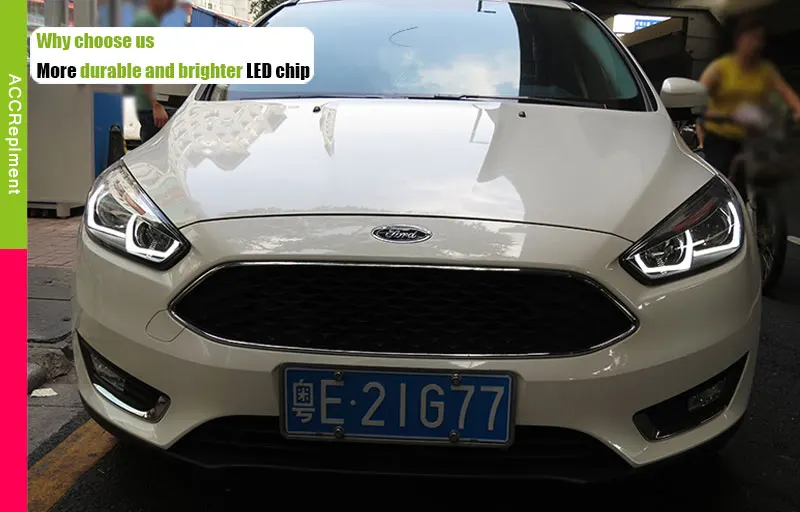 Автомобильный Стайлинг для Ford Focus головной светильник s U angel eyes- ForFord Focus светодиодный светильник Q5 bi xenon объектив h7 xenon