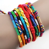 10pcslot handmade braided bohemian colorful rainbow rope bracelets beach jewelry for women wholesale charm bracelet free