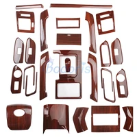 28pcs for toyota land cruiser 150 prado lc150 fj150 2010 2017 interior wooden color trim package chrome car styling accessories