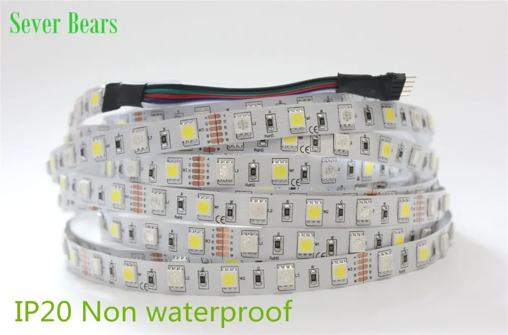 Светодиодный светильник RGBW 5050 5 м водонепроницаемый IP20 IP65 DC12V SMD 60 светодиодный s/M