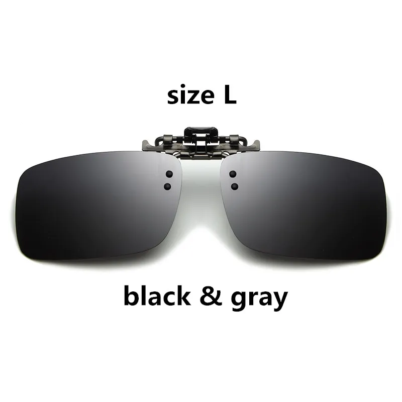 black and gray L Поляризованные солнцезащитные очки клип на UV400 вождения ночного видения клип на очки Аксессуары Солнцезащитные очки линзы Óculos Gafas De Sol - Цвет линз: black and gray L