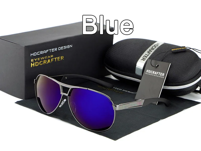HDCRAFTER Бренд мужской Солнцезащитные Очки Поляризованный UV400 Защиты Солнцезащитные Очки Овальный Óculos-де-сол мужской - Цвет линз: Blue