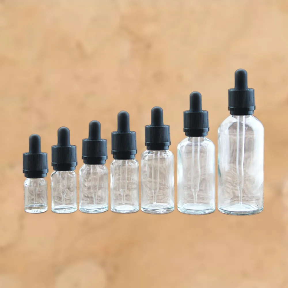 10pcs 5ml 10ml 15ml 20ml 30ml 50ml 100ml clear dropper e liquid bottles essential oil bottle glass | Красота и здоровье