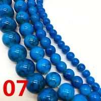 new 4 6 8 10 mm blue chic glass loose spacer charm beads pattern diy jewelry making accessory