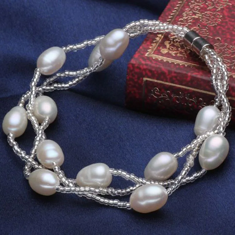 Браслет ASHIQI из натурального пресноводного жемчуга браслеты с подвесками для