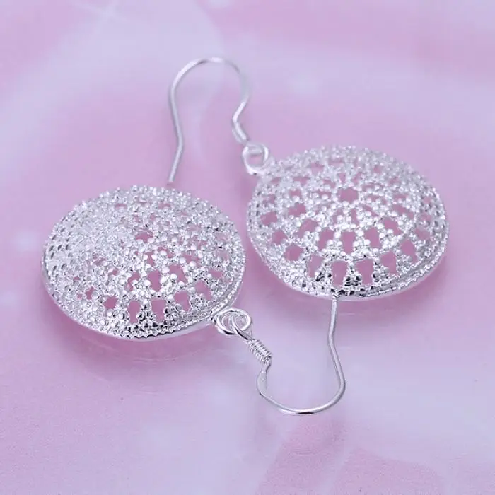 Шармы для леди женские обручальные украшения благородного красивого серебристого цвета, серьги для вечеринок ювелирного завода, цена завода, бесплатная доставка, E112.