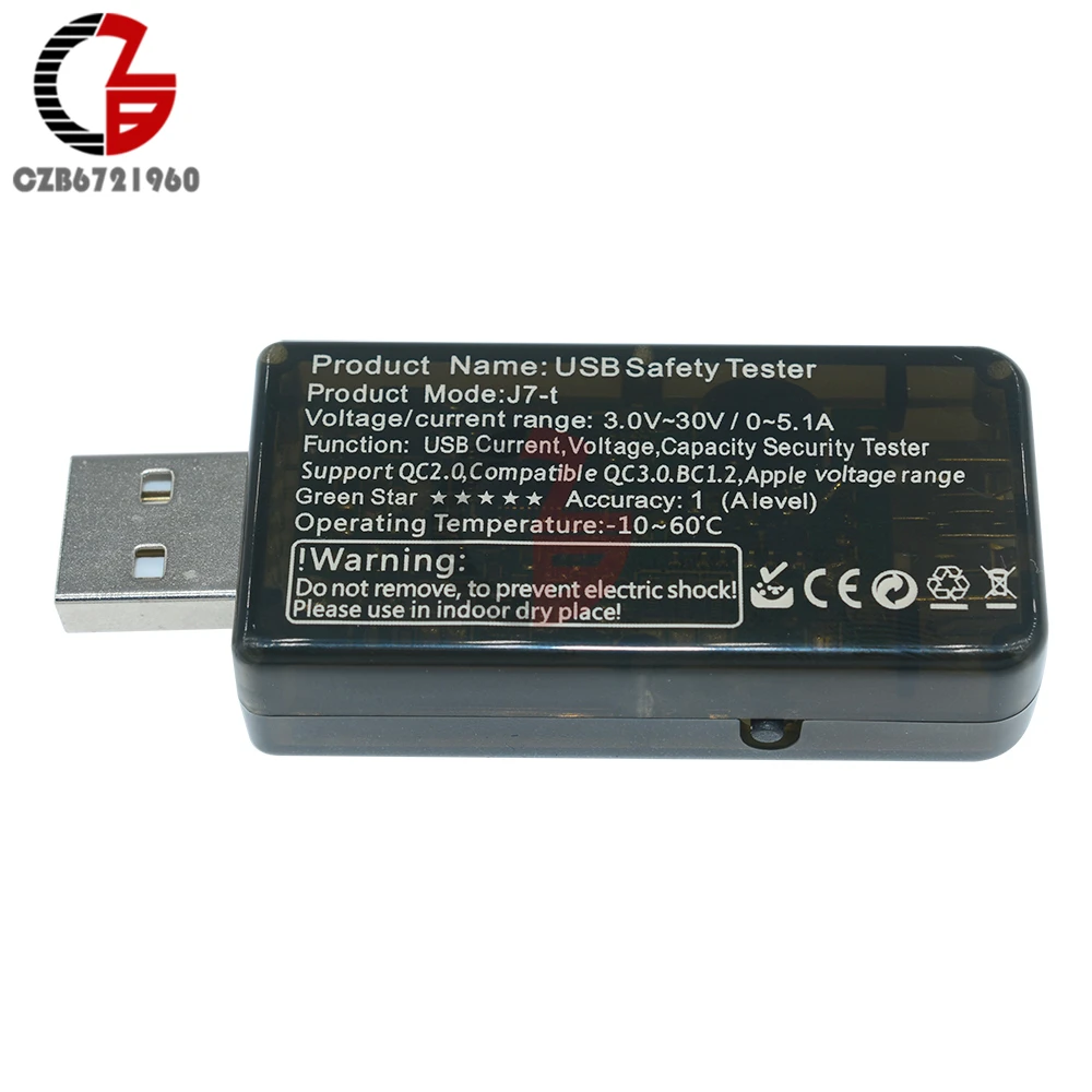 6-в-1 USB тестер безопасности Защита от отключения питания ЖК цифровой вольтметр