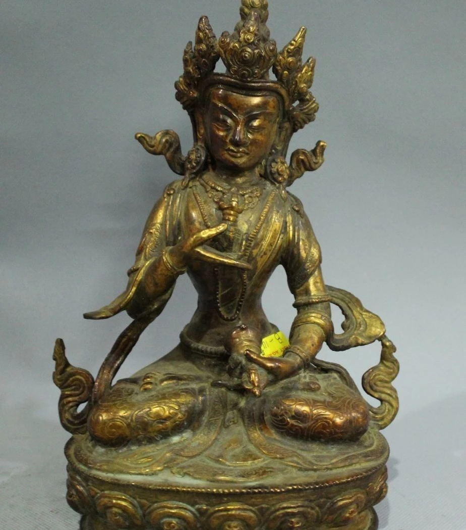 9&quot Tibet Temple Bronze Gold Buddhism Vajra Vajrasattva Vajradhara Buddha Seat | Дом и сад