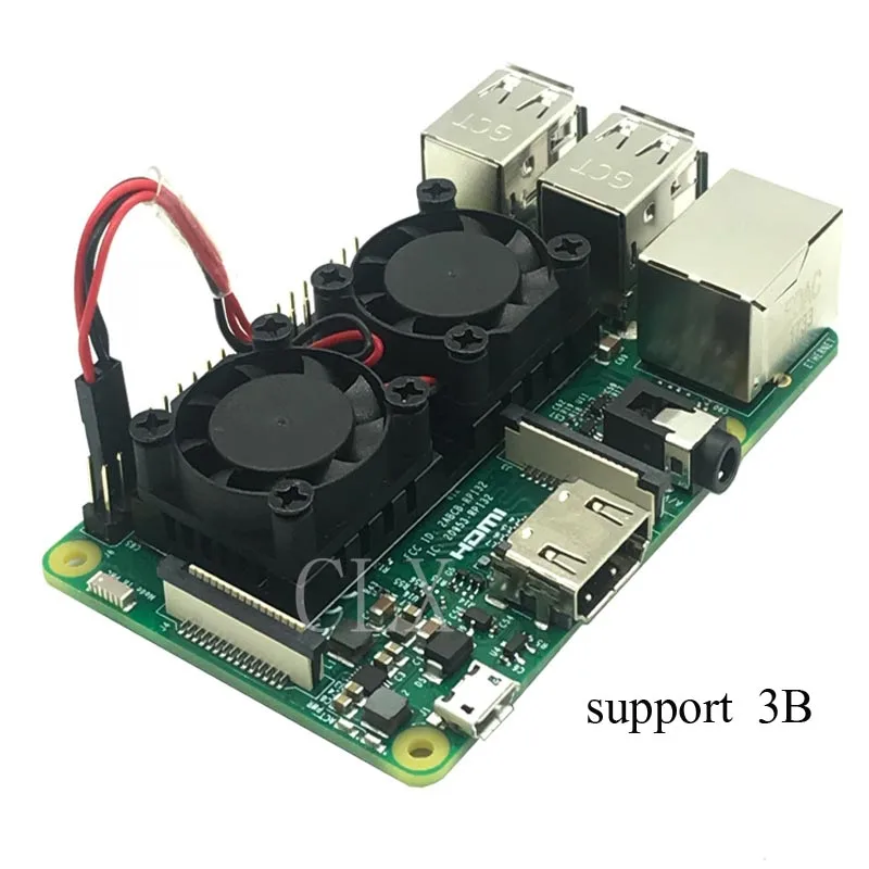 Модуль системы охлаждения с двойным вентилятором радиатором для Pi3 B + / NESPi