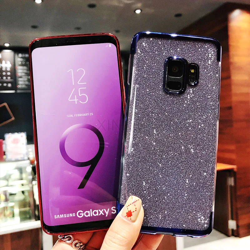 Покрытие блеск Чехол для samsung Galaxy A7 A750 S9 S8 J4 J6 A6 плюс A8 S6 S7 Edge Note 9 8 A5 A7 J7 Prime J5 чехол