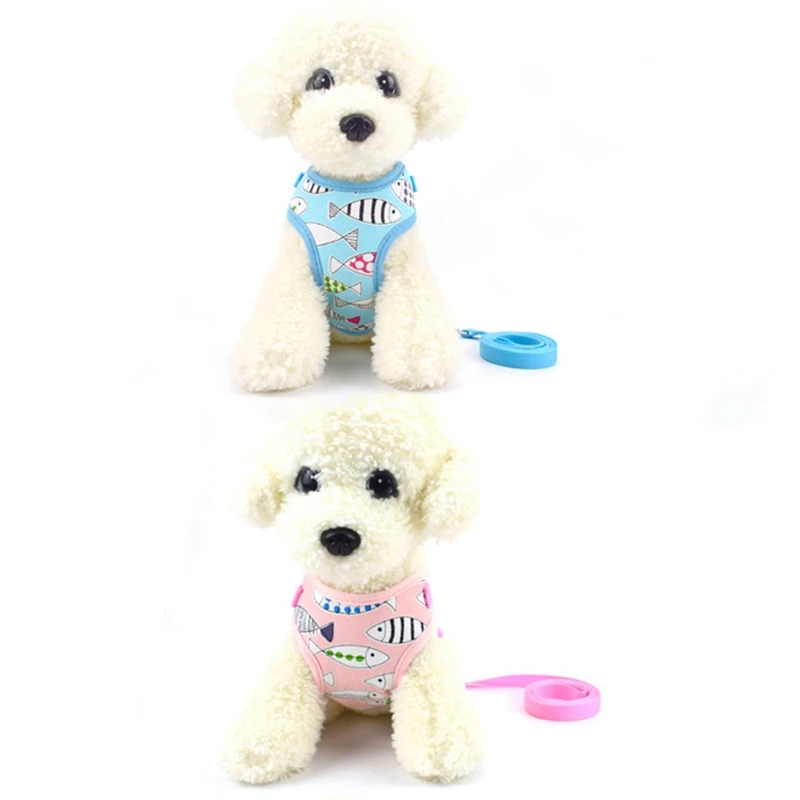 Хлопковый жилет с мультяшными рисунками для собак Модный комплект милой собаки