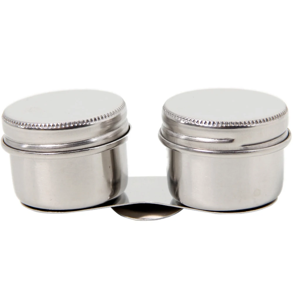 1Piece Stainless Steel Oil Palette Single Double Hole Dipper Painting Pot Art Supplies | Канцтовары для офиса и дома