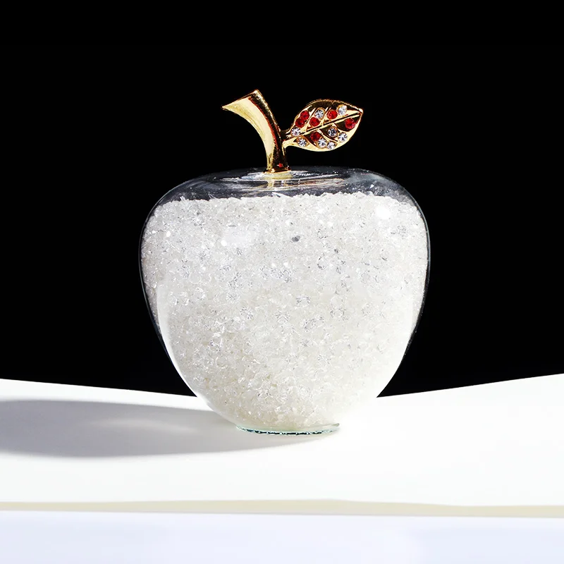 White Красочное стеклянное яблоко, стекло, Алмазное яблоко, подарок на день рождения для детей, подарок для учительницы, подарок на день рождения - Цвет: White