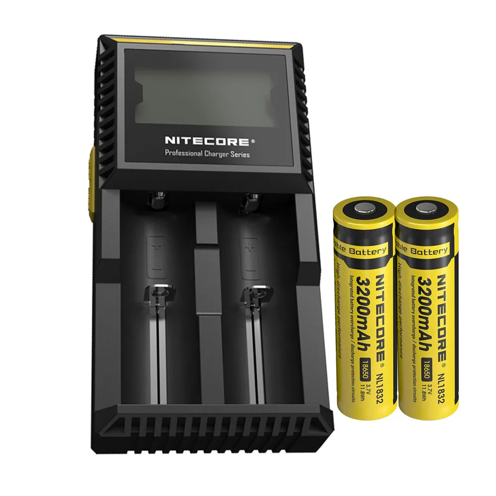NITECORE D2 Digi зарядное устройство ЖК-экран зарядное устройство+ NITECORE 3500 мАч 3200 мАч 2600 мАч 2300 мАч NL166 NL147 аккумуляторные батареи