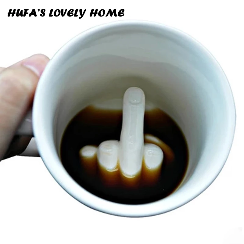 Новый Дизайн белый средний палец Стиль Кофе молоко Керамика Кружка Смешной