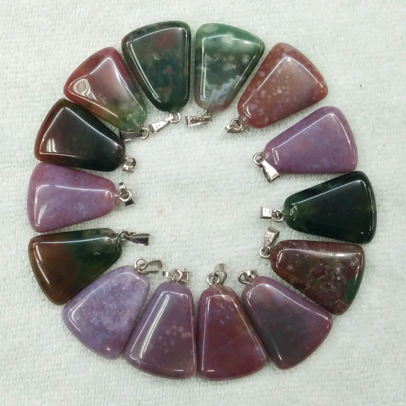 2016 fashion high quality natural india onyx trapezium shape pendants charms for jewelry making 50pcs/lot wholesale free | Украшения и