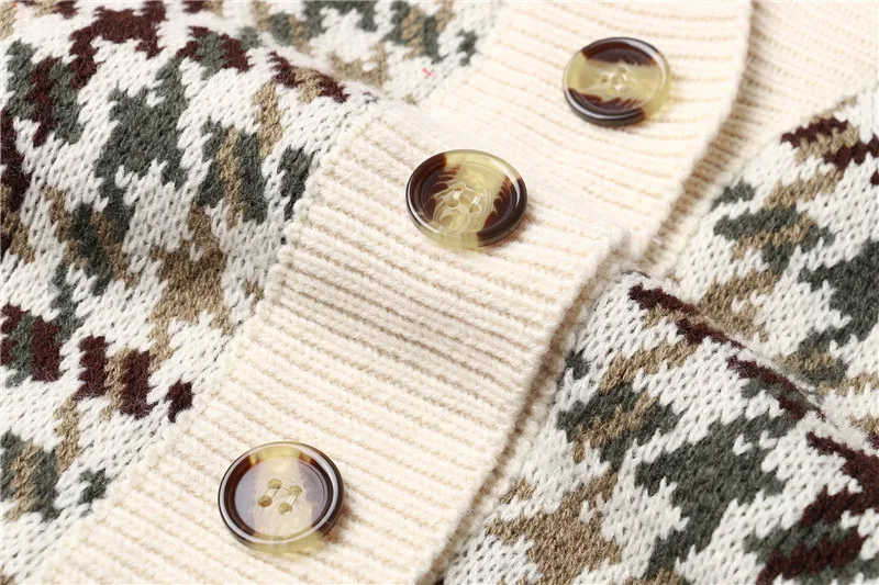 Casual Women Cardigans Sweater New 2019 Knitting Autumn Winter Warm Houndstoot Buttons Single Breasted Elegant Ladies Tops SW917 |