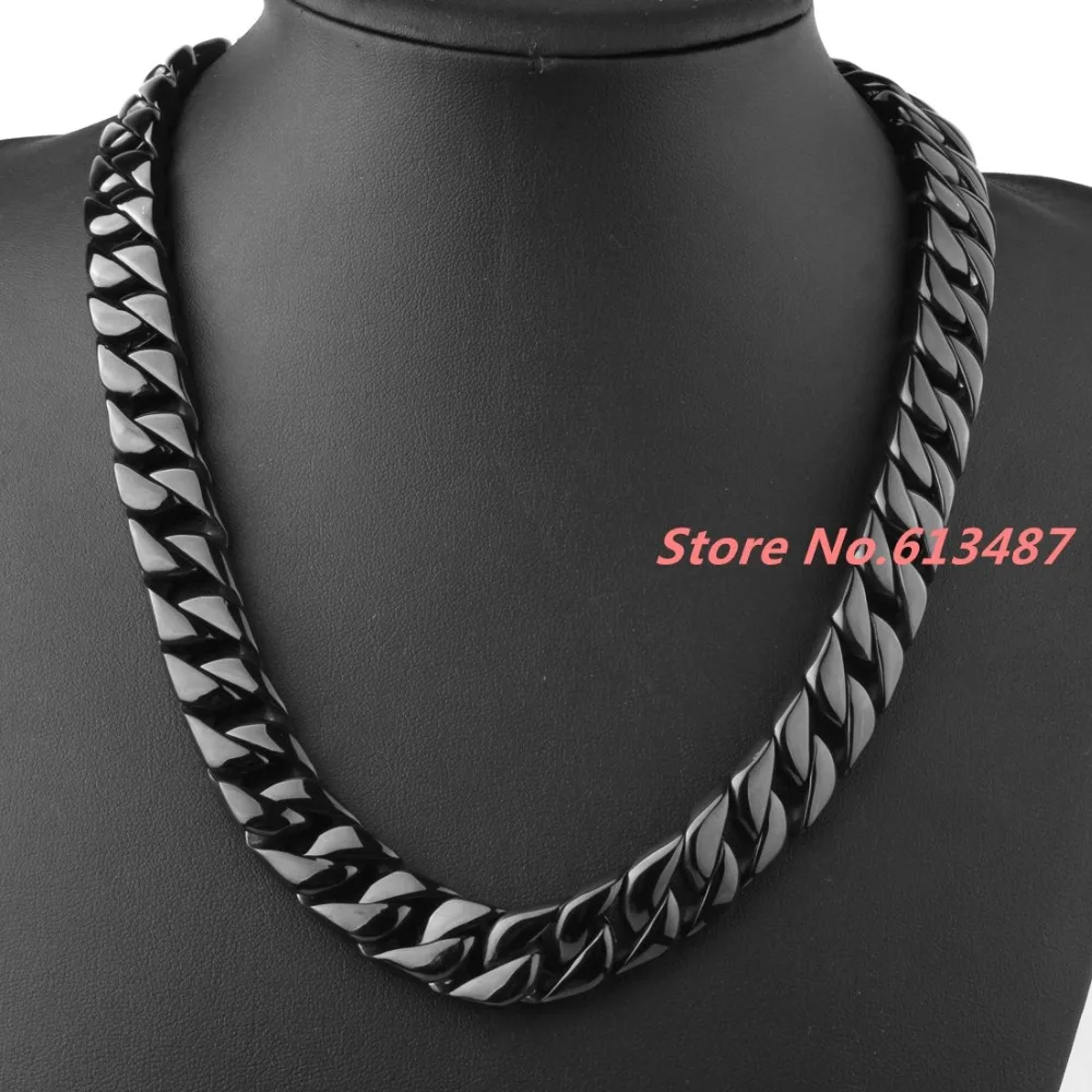 Ожерелье/браслет из нержавеющей стали черная тяжелая 7 40 мм 15 мм|chain necklace|designer