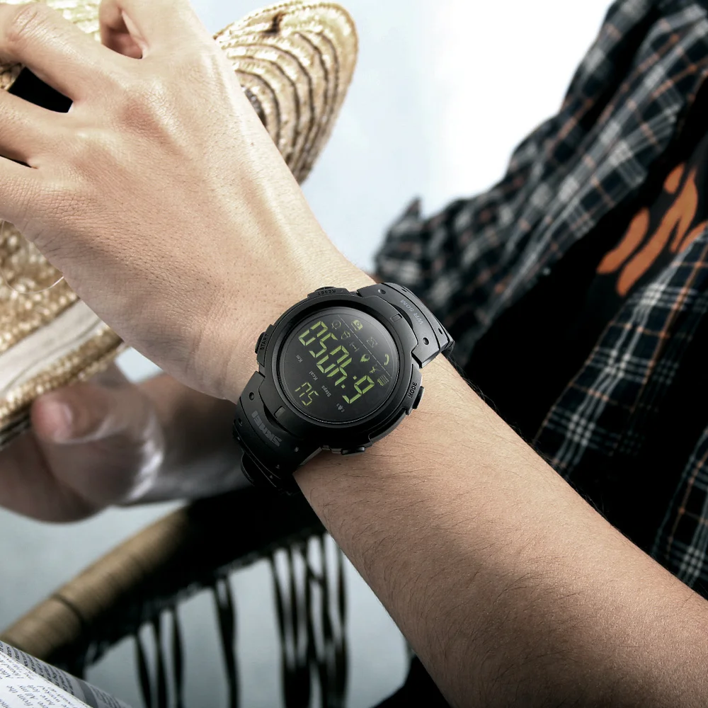 SKMEI 1301 Bluetooth Калорий Смарт часы для Для мужчин светодиодный воды Ударостойкой