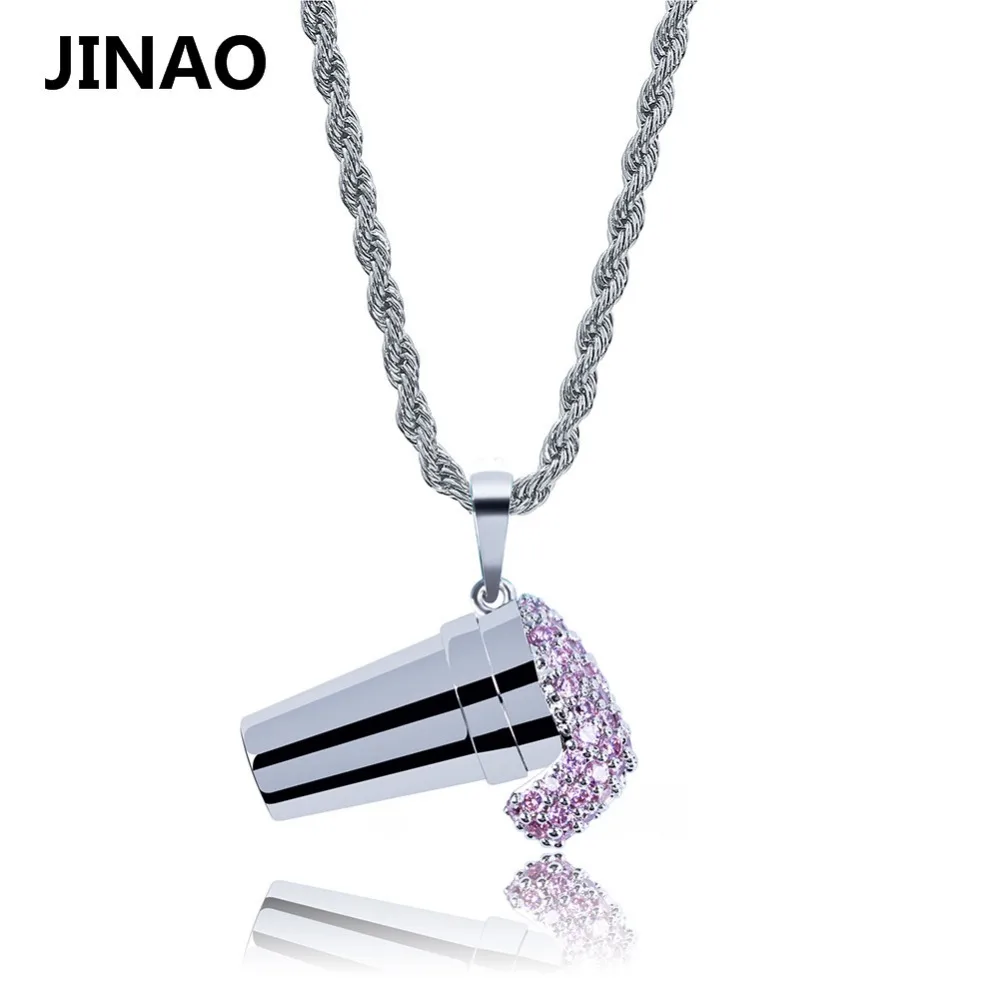JINAO хип хоп подвеска Мороженое Micro Pave кубический циркон цепочки и ожерелья для
