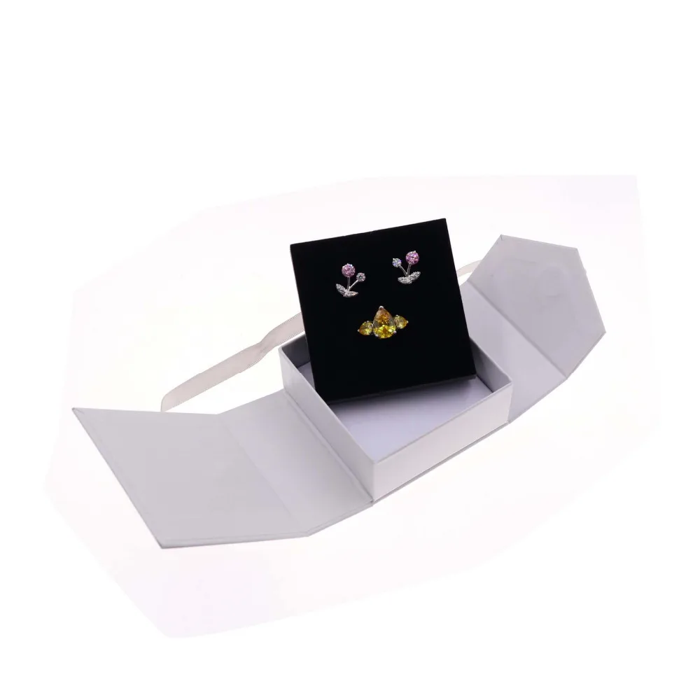 DoreenBeads ювелирных изделий Коробки Бумага разных цветов с бантом из ленты для подарка Цепочки и ожерелья серьги Упаковка для демонстрации 8*8,3*3,5 см, цельнокроеное платье