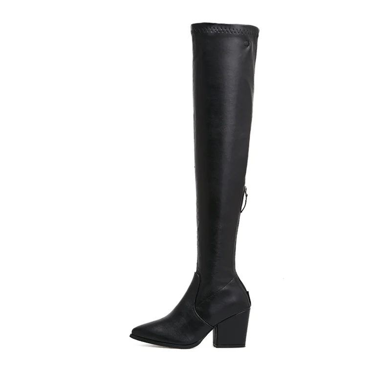 2019 г. Женские блестящие флоковые ботинки на низком каблуке молнии высокие сапоги